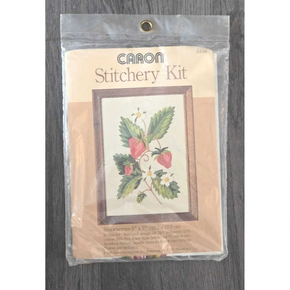 Vintage Caron Stitchery Kit featuring‎ a charming 